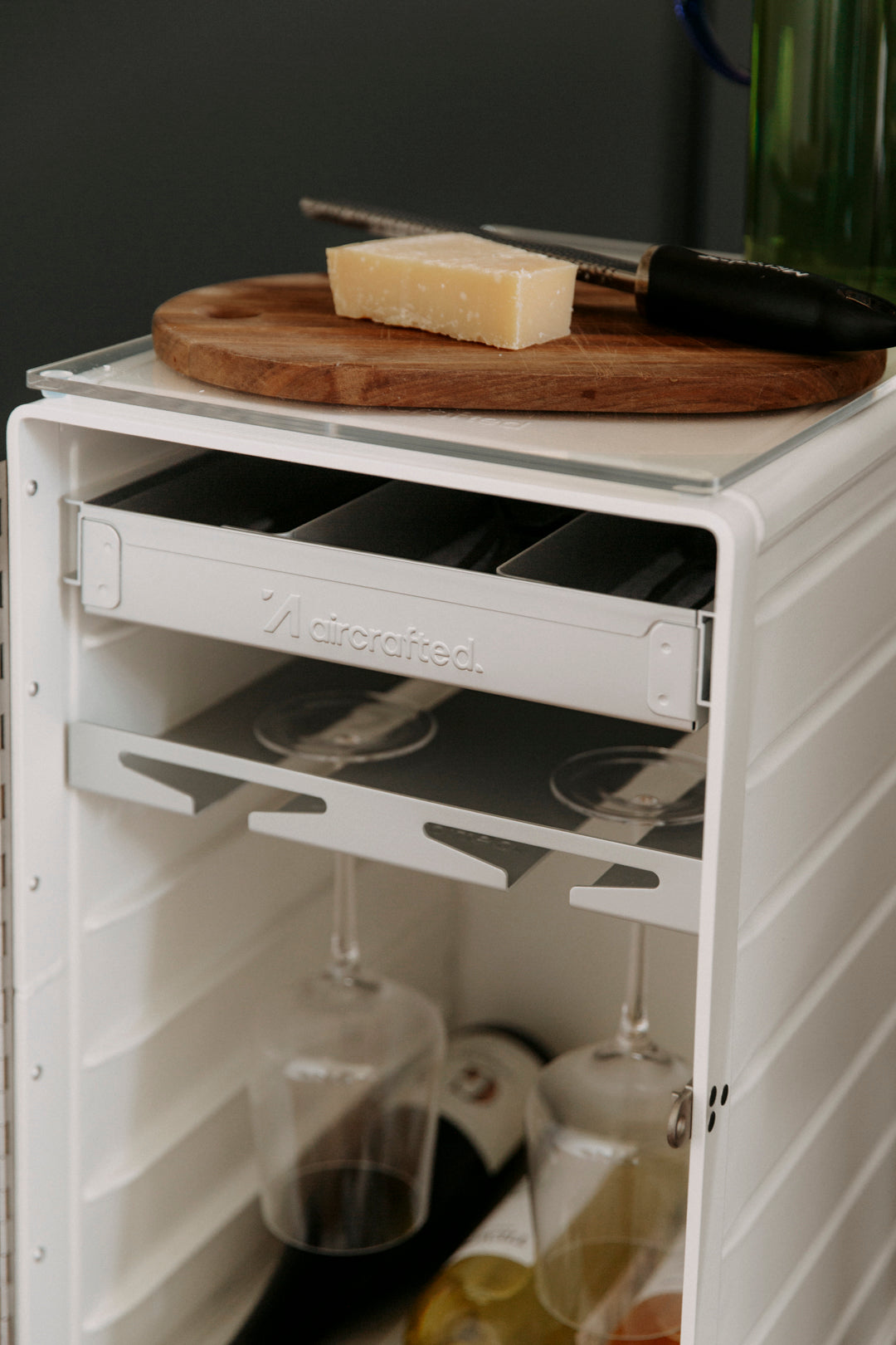 Aluminum wine glass holder